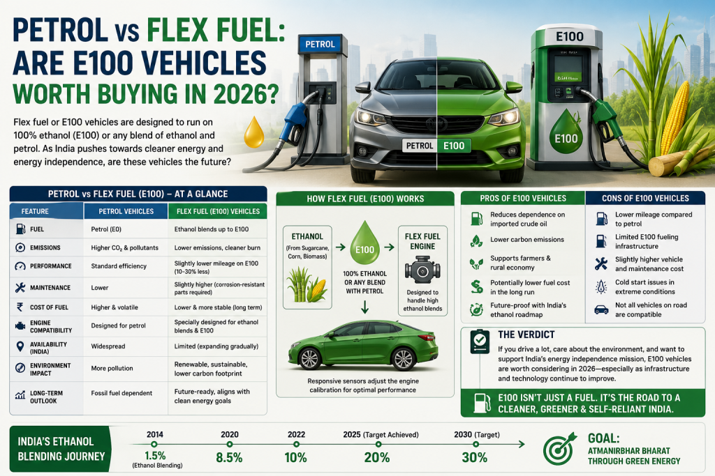Petrol vs Flex Fuel: Are E100 Vehicles Worth Buying in 2026?