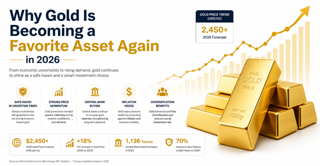 Why Gold Is Becoming a Favorite Asset Again in 2026: Data, Trends & Market Insights
