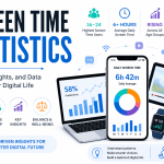 Screen time statistics infographic