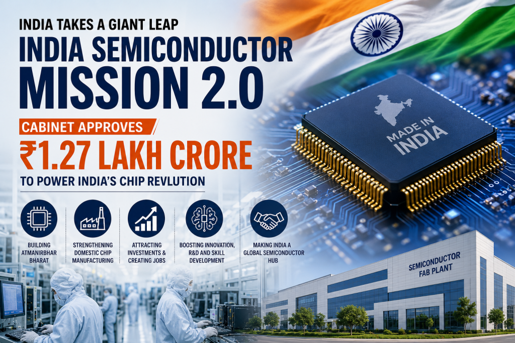 India Approves ₹1.27 Lakh Crore Semiconductor Mission 2.0 to Accelerate Domestic Chip Manufacturing
