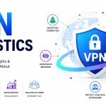 VPN statistics infographic with online privacy and cybersecurity